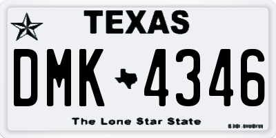 TX license plate DMK4346