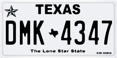 TX license plate DMK4347