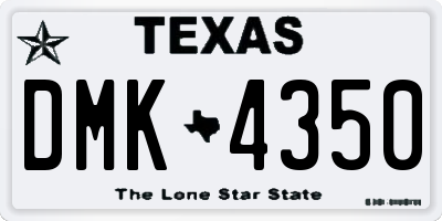 TX license plate DMK4350