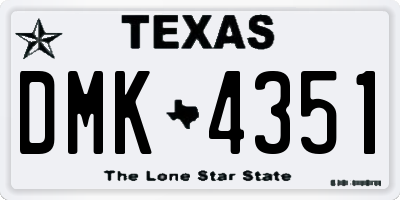 TX license plate DMK4351