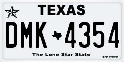 TX license plate DMK4354
