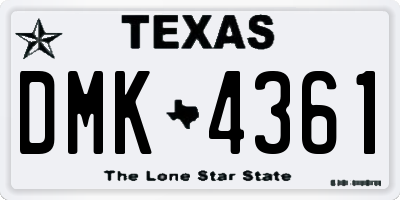 TX license plate DMK4361