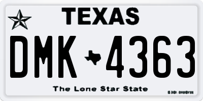 TX license plate DMK4363