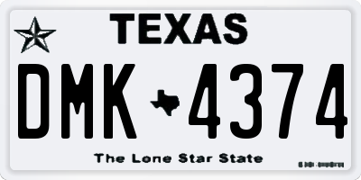TX license plate DMK4374