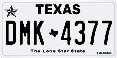 TX license plate DMK4377