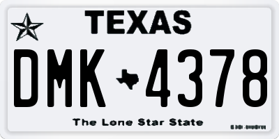 TX license plate DMK4378