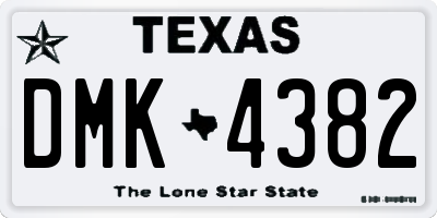TX license plate DMK4382