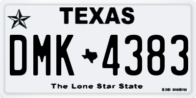 TX license plate DMK4383