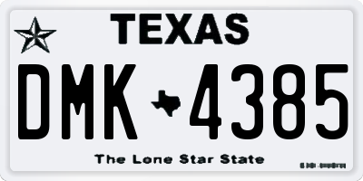 TX license plate DMK4385