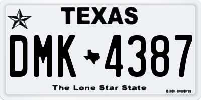 TX license plate DMK4387