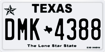 TX license plate DMK4388