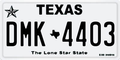 TX license plate DMK4403