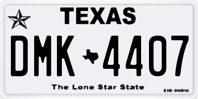 TX license plate DMK4407