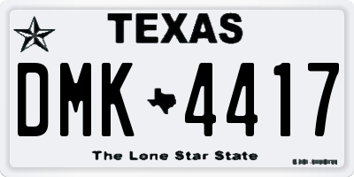 TX license plate DMK4417