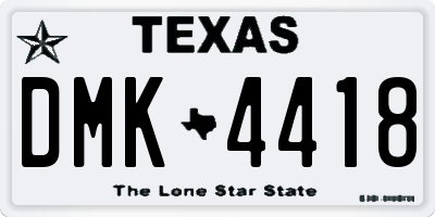 TX license plate DMK4418