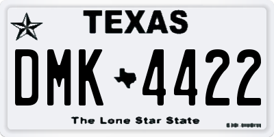 TX license plate DMK4422