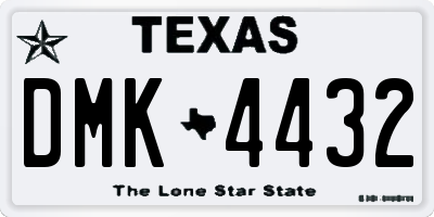 TX license plate DMK4432