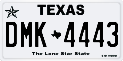 TX license plate DMK4443