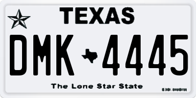 TX license plate DMK4445