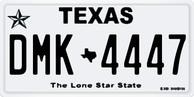 TX license plate DMK4447