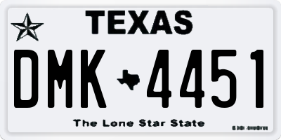 TX license plate DMK4451