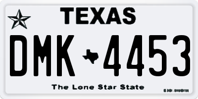 TX license plate DMK4453