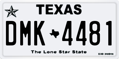 TX license plate DMK4481