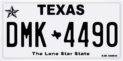 TX license plate DMK4490
