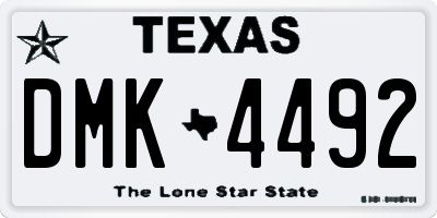 TX license plate DMK4492