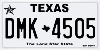 TX license plate DMK4505