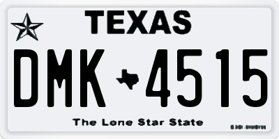 TX license plate DMK4515