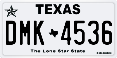 TX license plate DMK4536