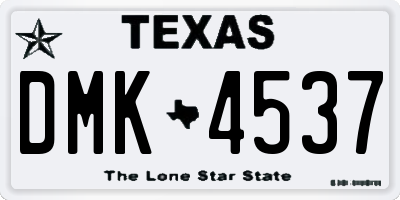 TX license plate DMK4537