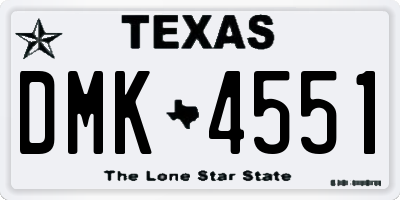 TX license plate DMK4551