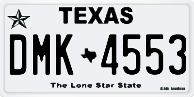 TX license plate DMK4553