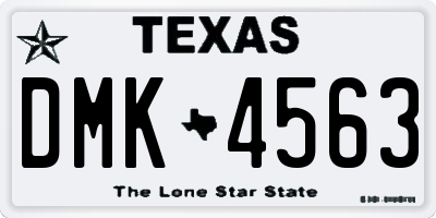 TX license plate DMK4563