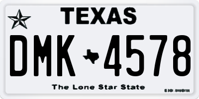 TX license plate DMK4578