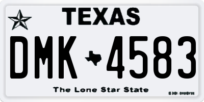 TX license plate DMK4583