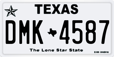 TX license plate DMK4587