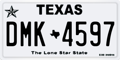 TX license plate DMK4597