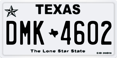 TX license plate DMK4602