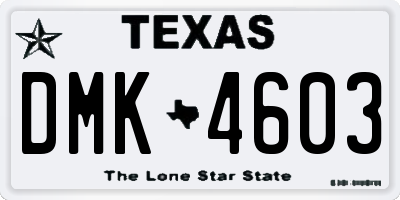 TX license plate DMK4603