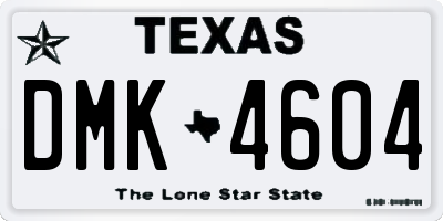 TX license plate DMK4604