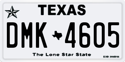 TX license plate DMK4605