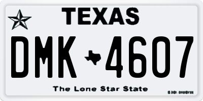 TX license plate DMK4607