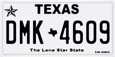 TX license plate DMK4609