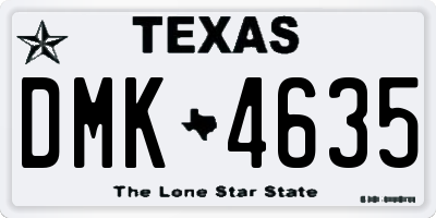TX license plate DMK4635