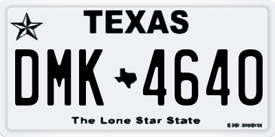 TX license plate DMK4640