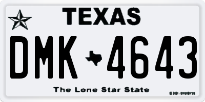 TX license plate DMK4643