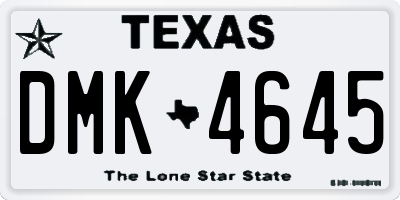 TX license plate DMK4645